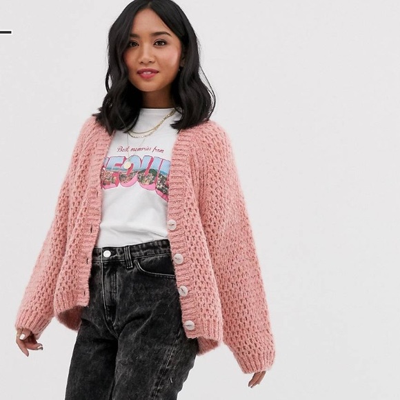 ASOS petite pink oversized cardigan - Picture 3 of 3
